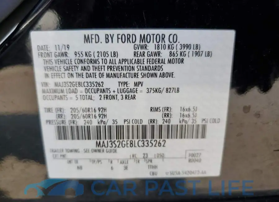 MAJ3S2GE8LC335262# 13