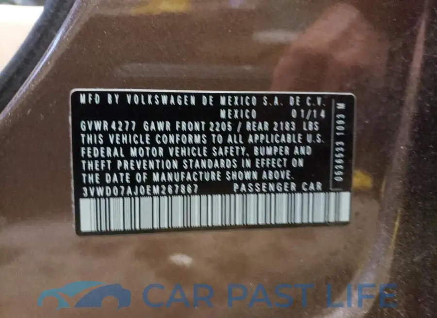 3VWD07AJ0EM267867# 12
