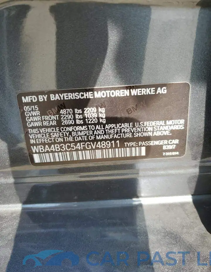 WBA4B3C54FGV48911# 12