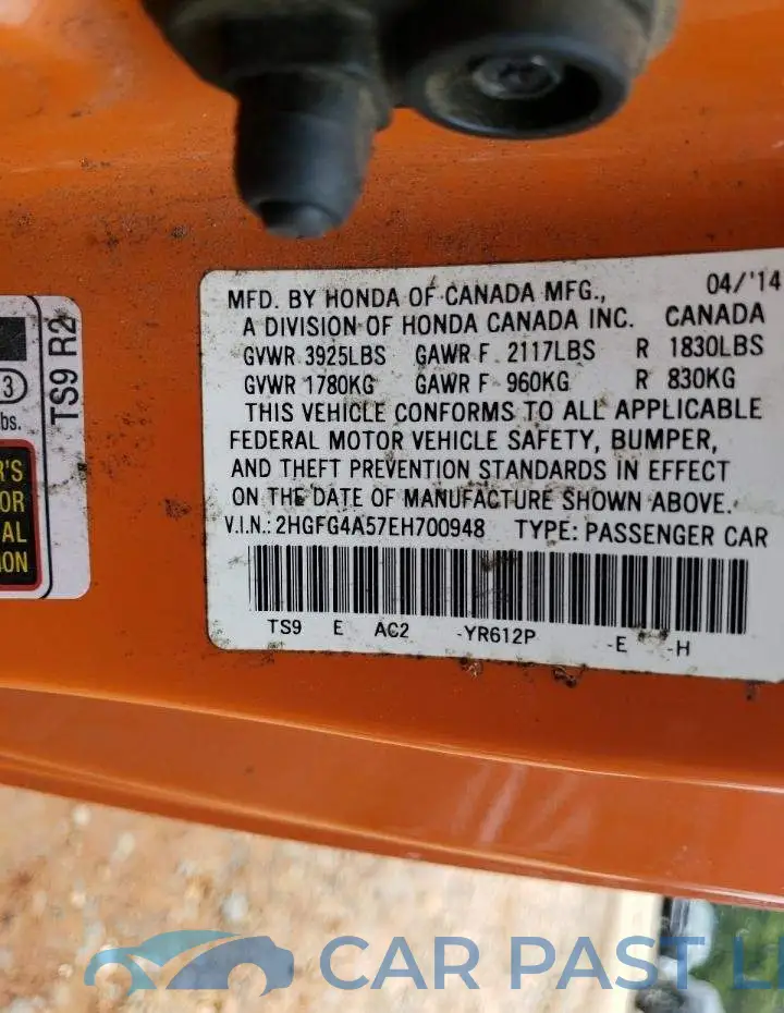 2HGFG4A57EH700948# 12