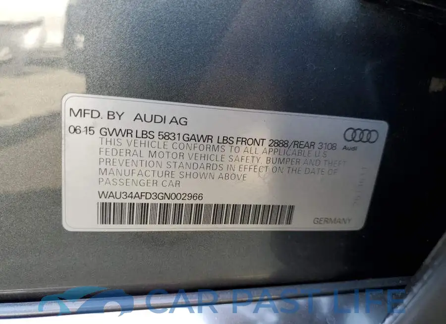 WAU34AFD3GN002966# 13