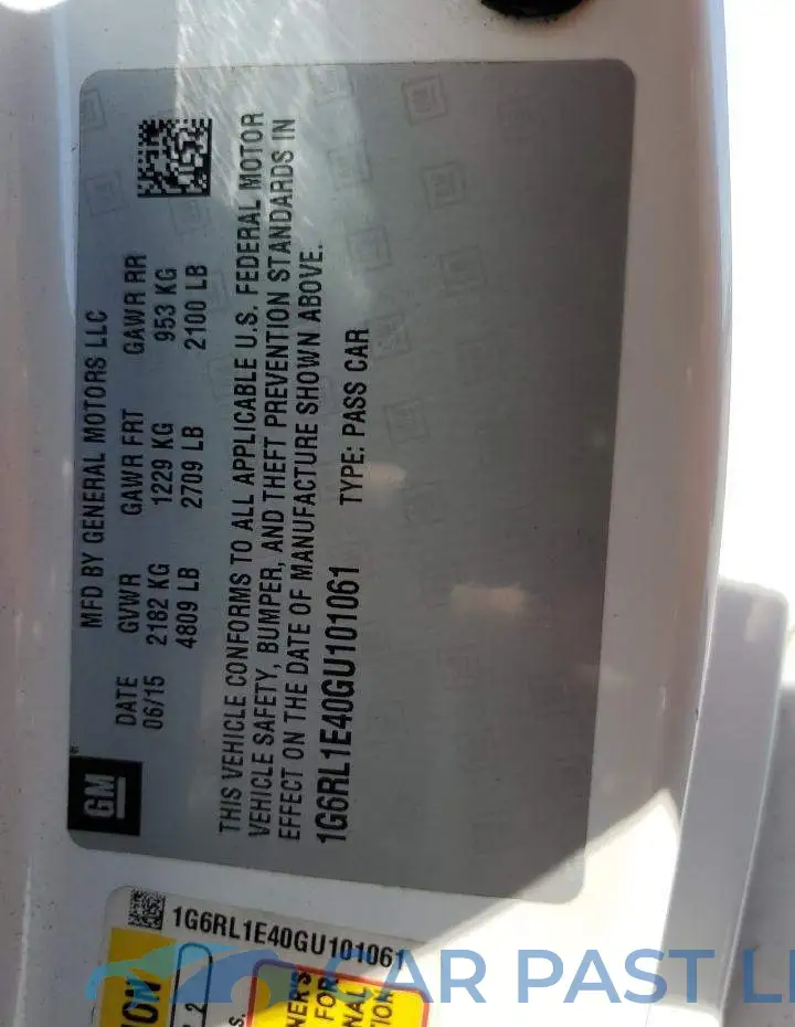 1G6RL1E40GU101061# 12