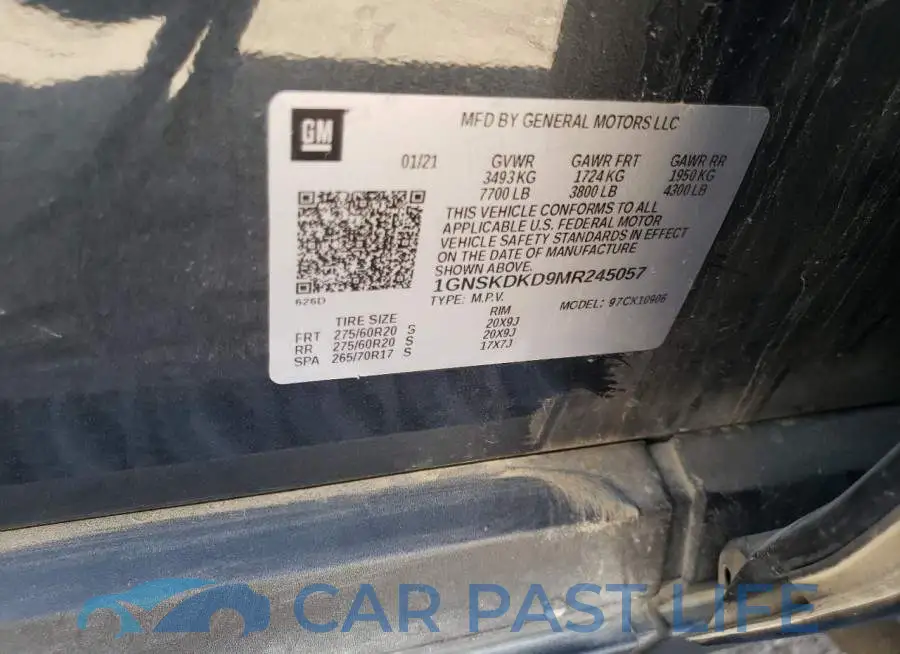 1GNSKDKD9MR245057# 13