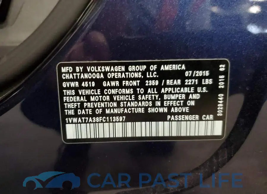 1VWAT7A38FC113597# 13