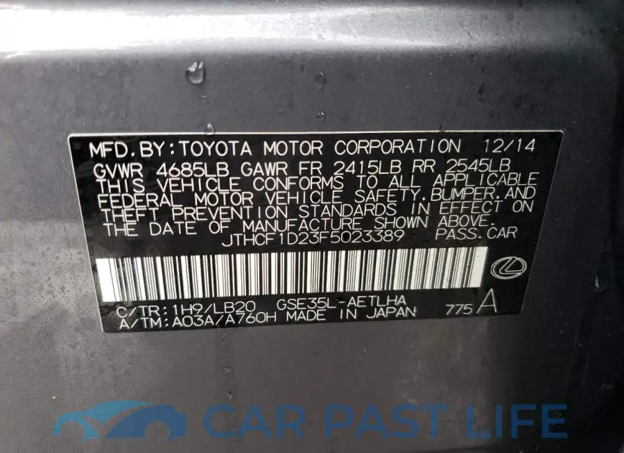JTHCF1D23F5023389# 12