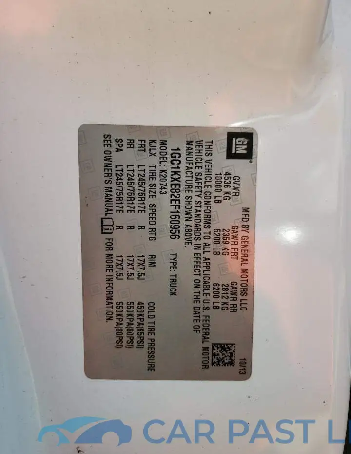 1GC1KXE82EF160956# 12