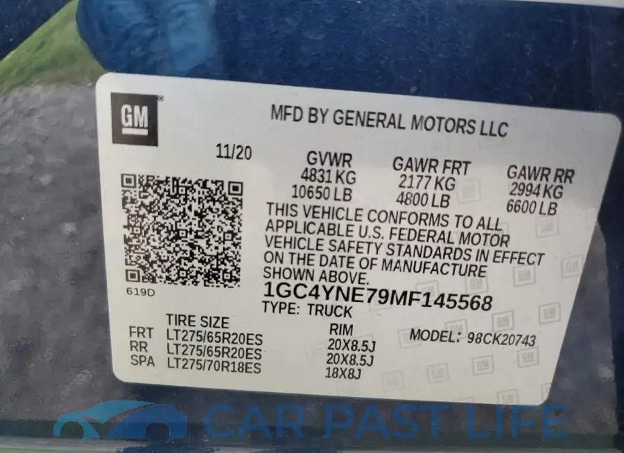 1GC4YNE79MF145568# 12