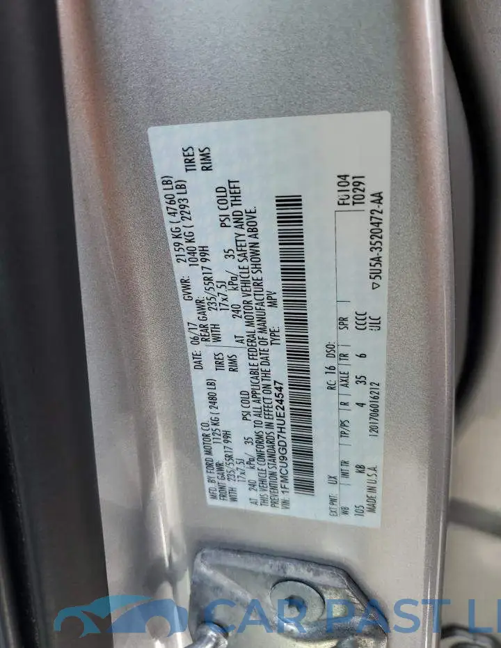 1FMCU9GD7HUE24547# 12