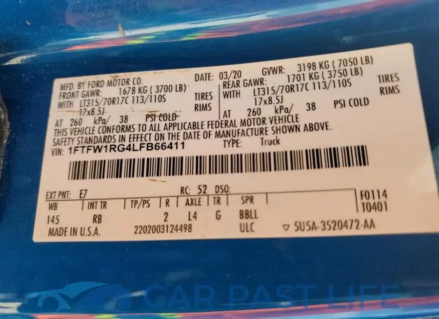 1FTFW1RG4LFB66411# 12