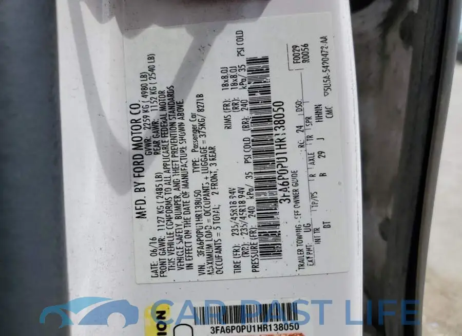 3FA6P0PU1HR138050# 12
