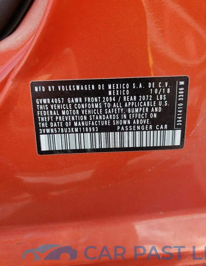 3VWN57BU3KM118993# 13