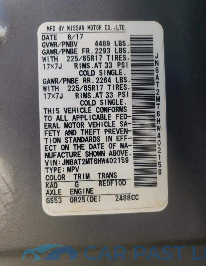 JN8AT2MT6HW402159# 13