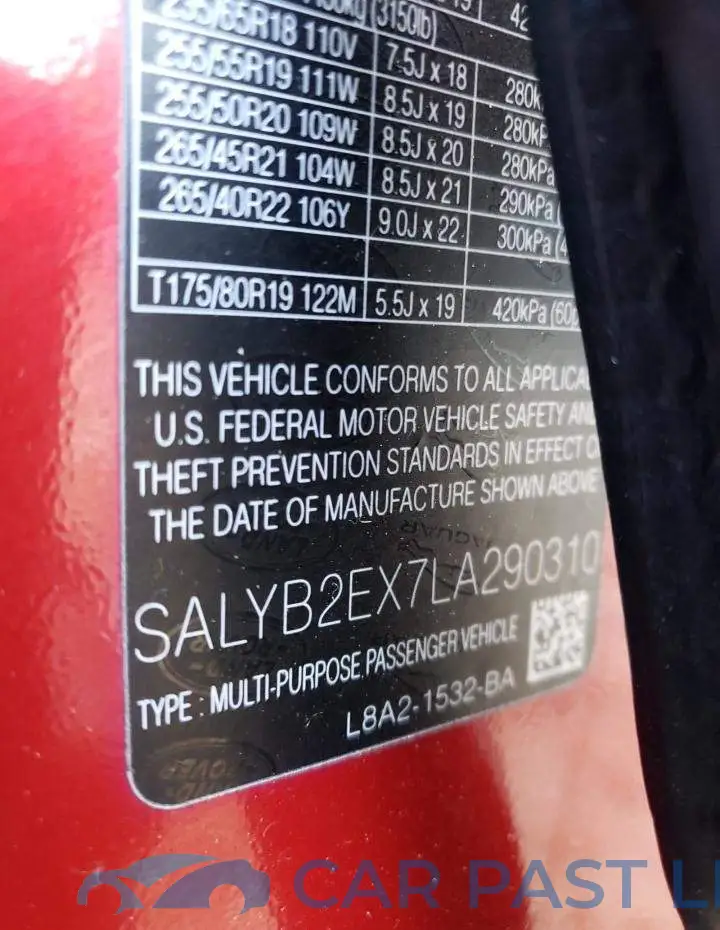 SALYB2EX7LA290310# 13