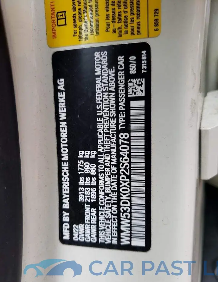 WMW53DK0XP2S64078# 12