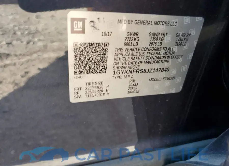 1GYKNFRS8JZ147840# 12