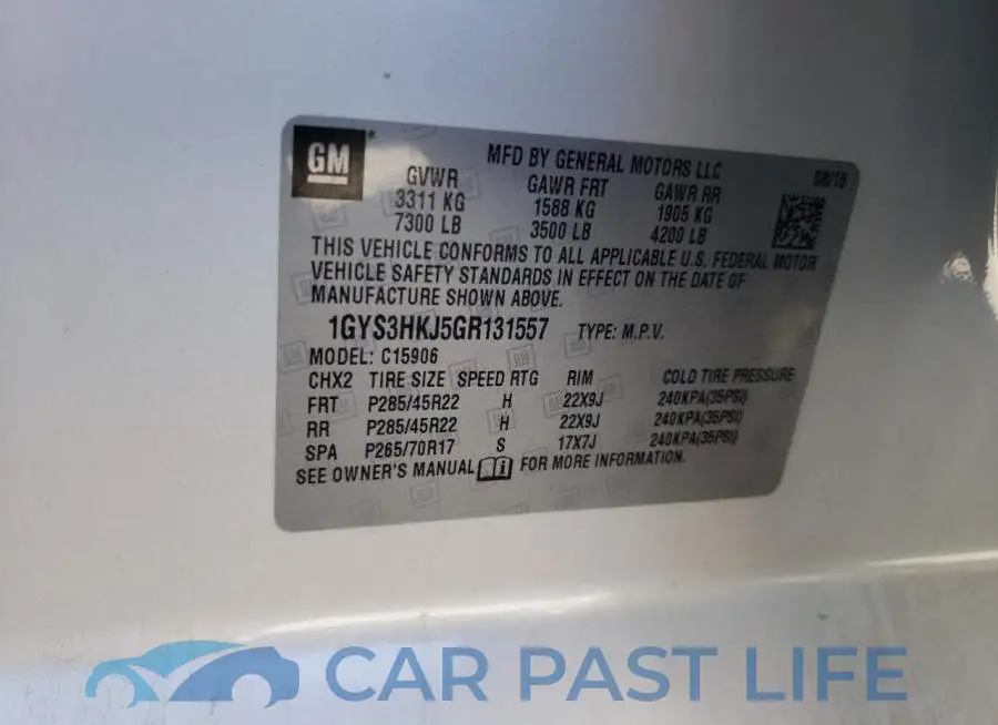 1GYS3HKJ5GR131557# 13