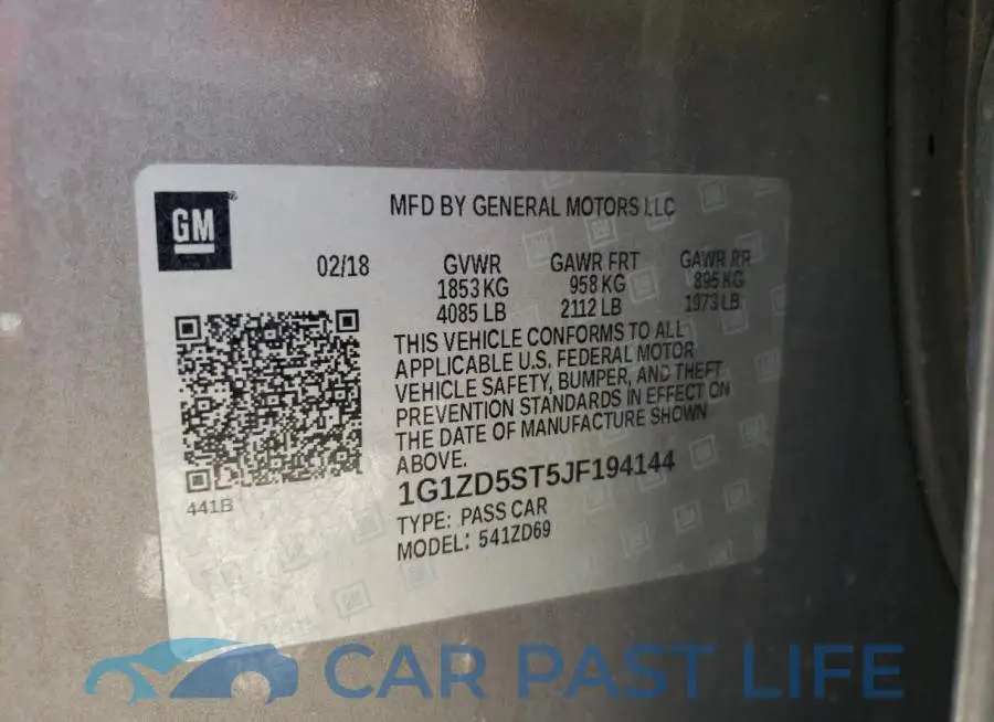 1G1ZD5ST5JF194144# 13