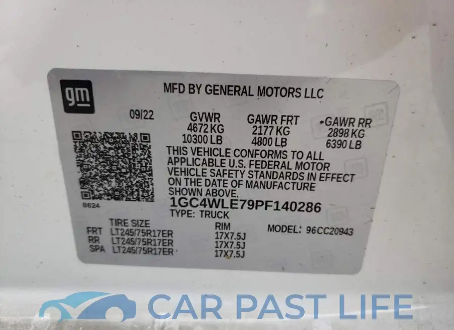 1GC4WLE79PF140286# 12