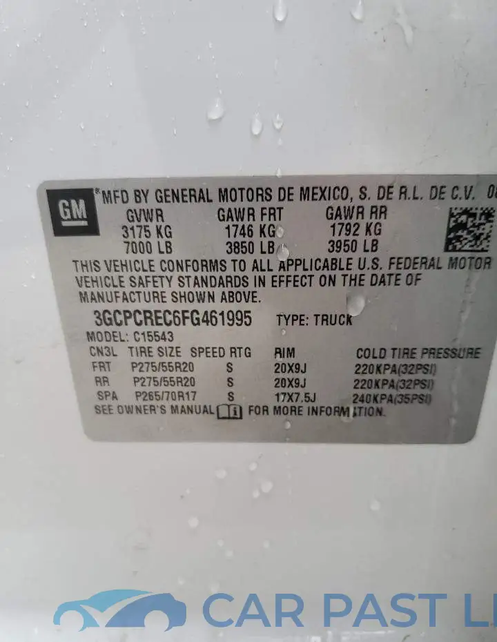 3GCPCREC6FG461995# 12