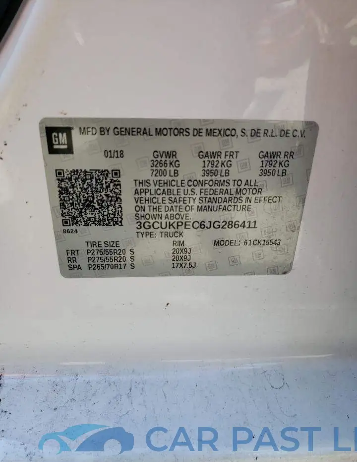 3GCUKPEC6JG286411# 13