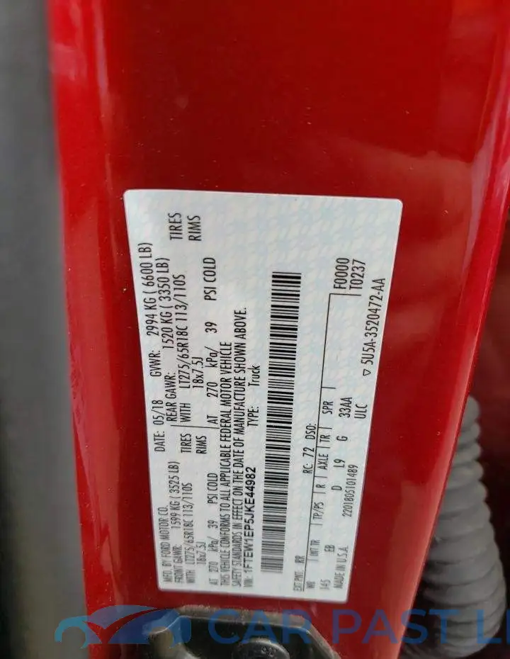 1FTEW1EP5JKE44982# 12