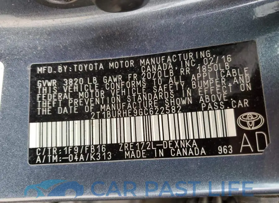 2T1BURHE9GC622582# 12