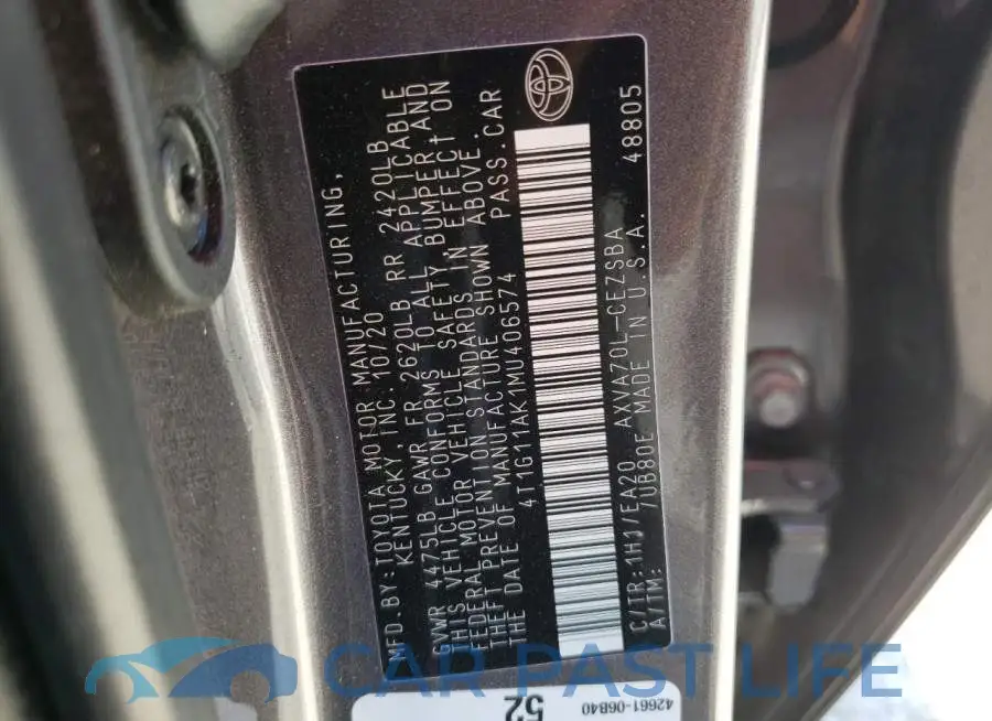 4T1G11AK1MU406574# 12