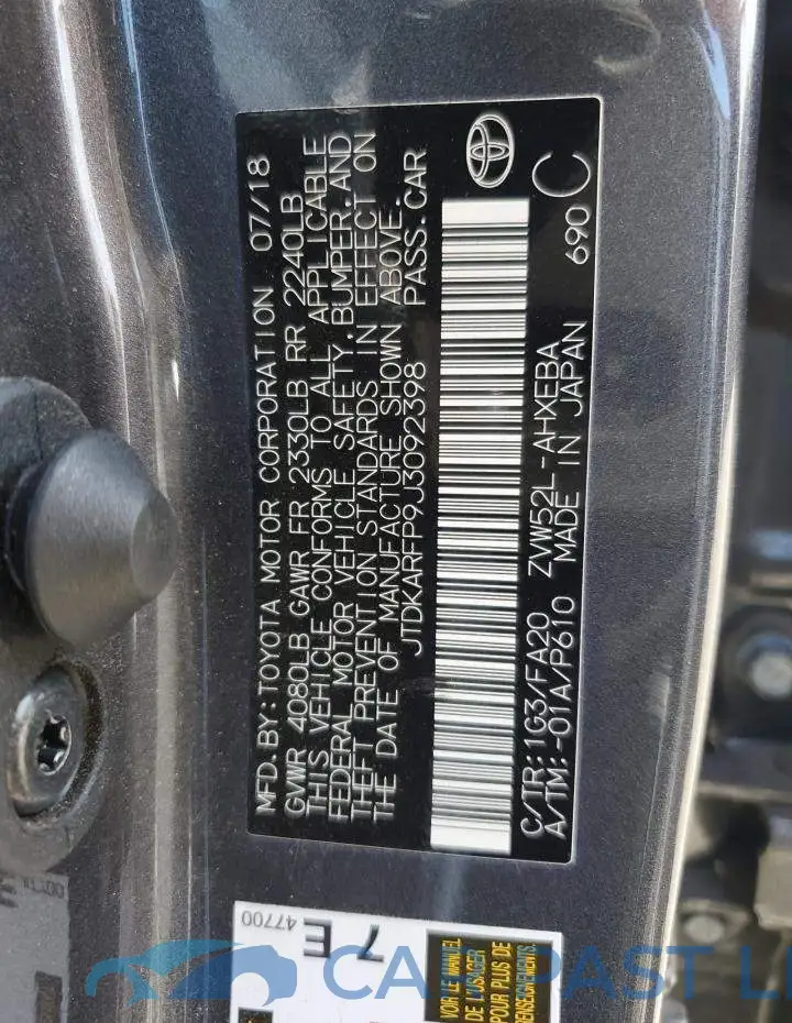 JTDKARFP9J3092398# 12