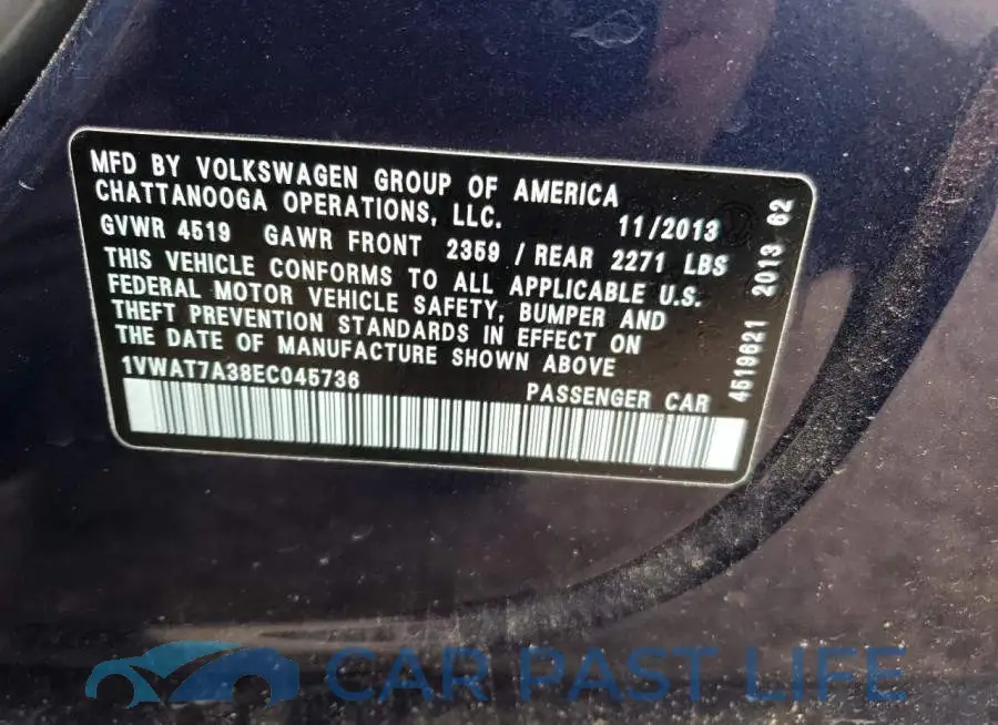 1VWAT7A38EC045736# 12