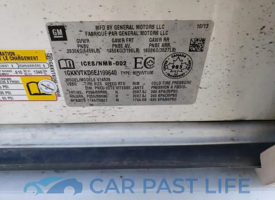 1GKKVTKD6EJ199640# 13