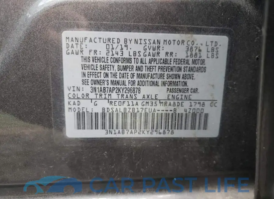 3N1AB7AP2KY296878# 13