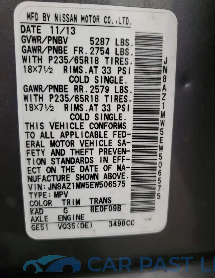 JN8AZ1MW5EW506575# 14