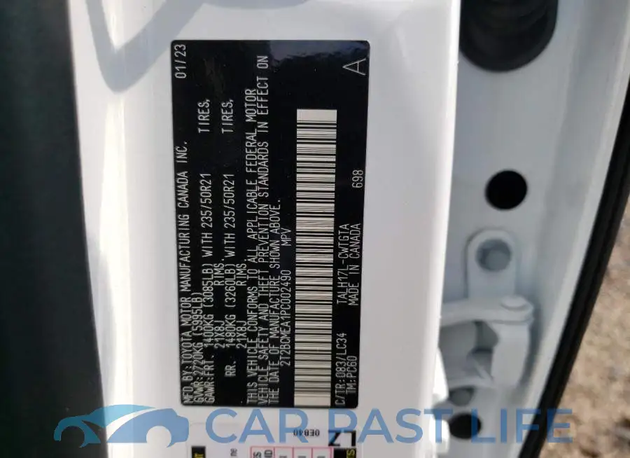 2T2BCMEA1PC002490# 13