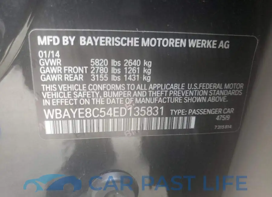 WBAYE8C54ED135831# 12