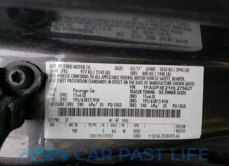 1FADP3E21HL275627# 12