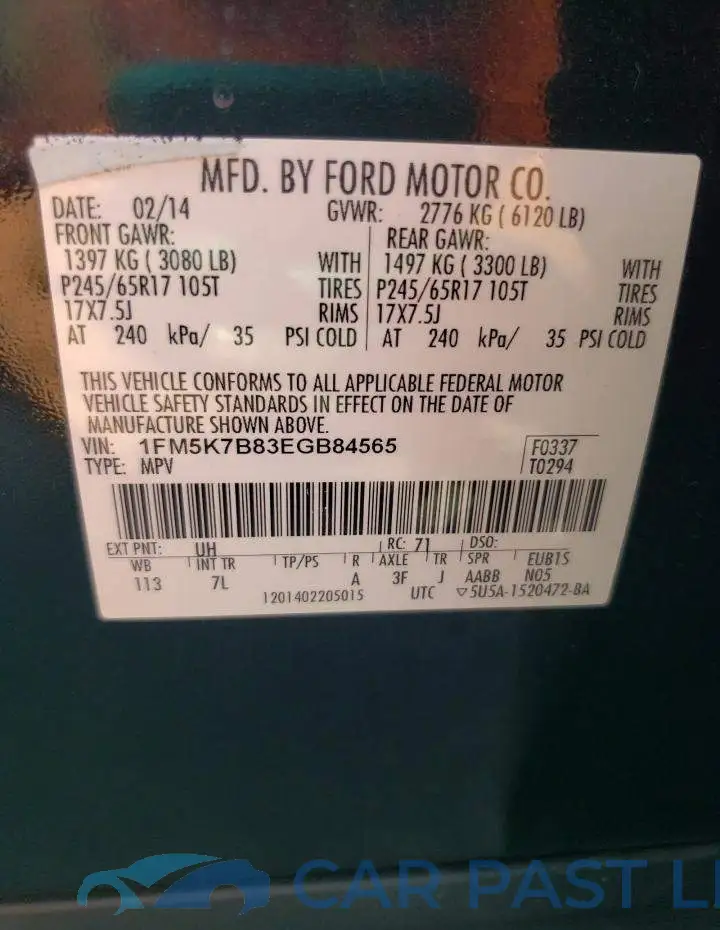 1FM5K7B83EGB84565# 13