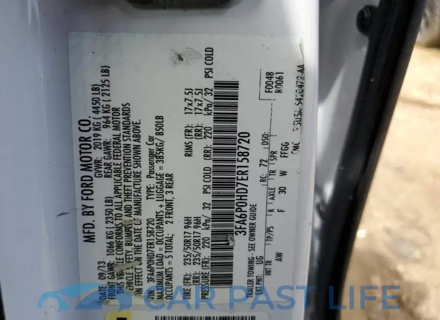 3FA6P0HD7ER158720# 12