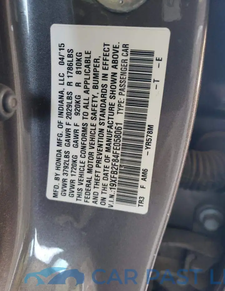19XFB2F84FE058061# 12
