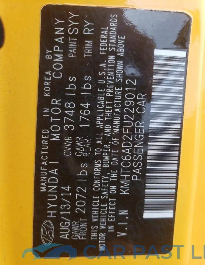 KMHTC6AD2FU229012# 12