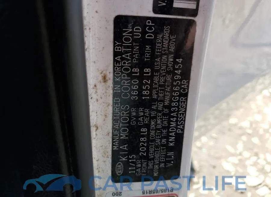 KNADM4A38G6659454# 12