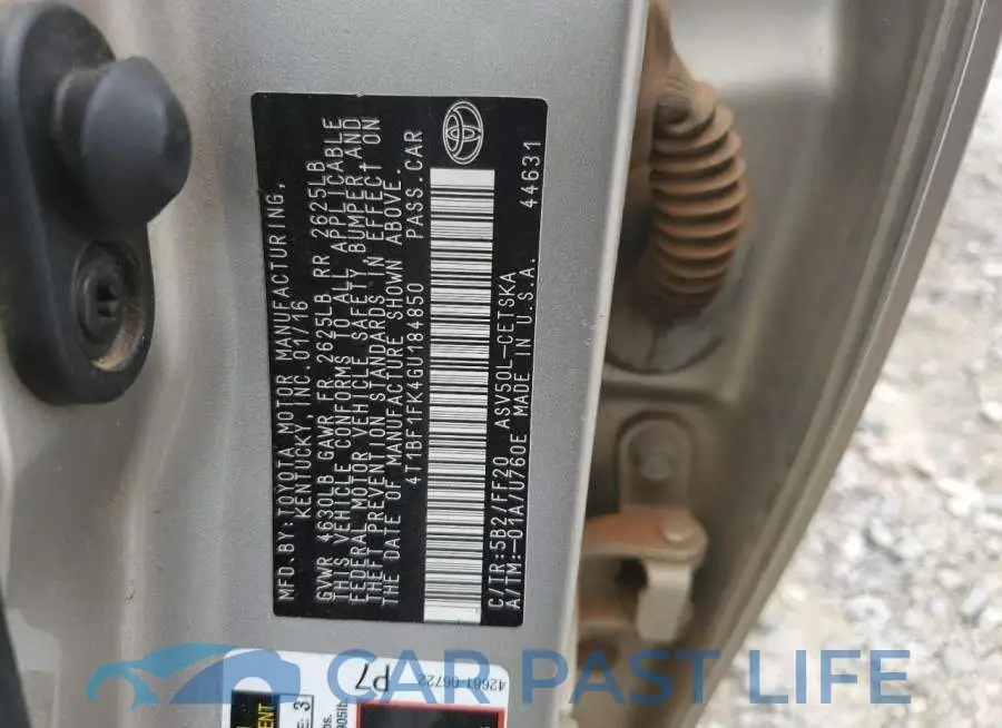 4T1BF1FK4GU184850# 12