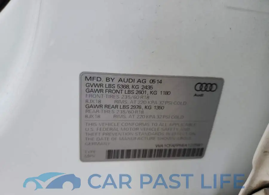 WA1CFAFP5EA122581# 12