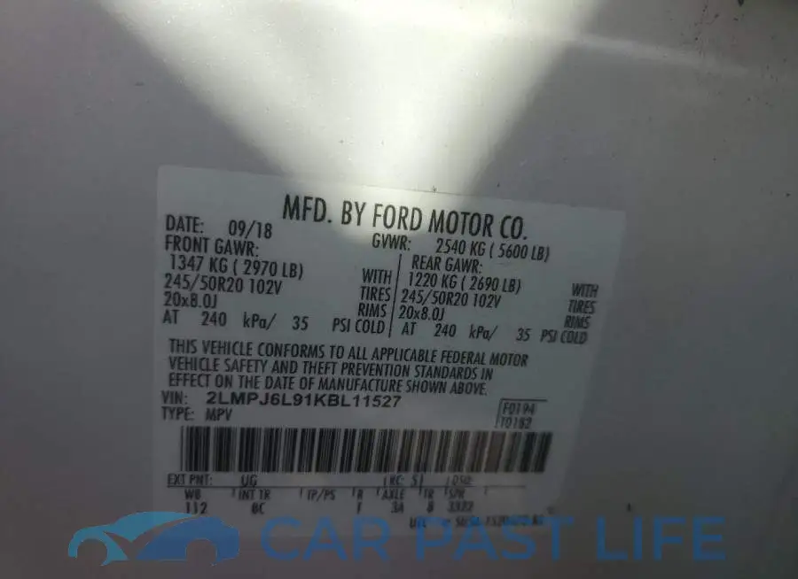 2LMPJ6L91KBL11527# 14