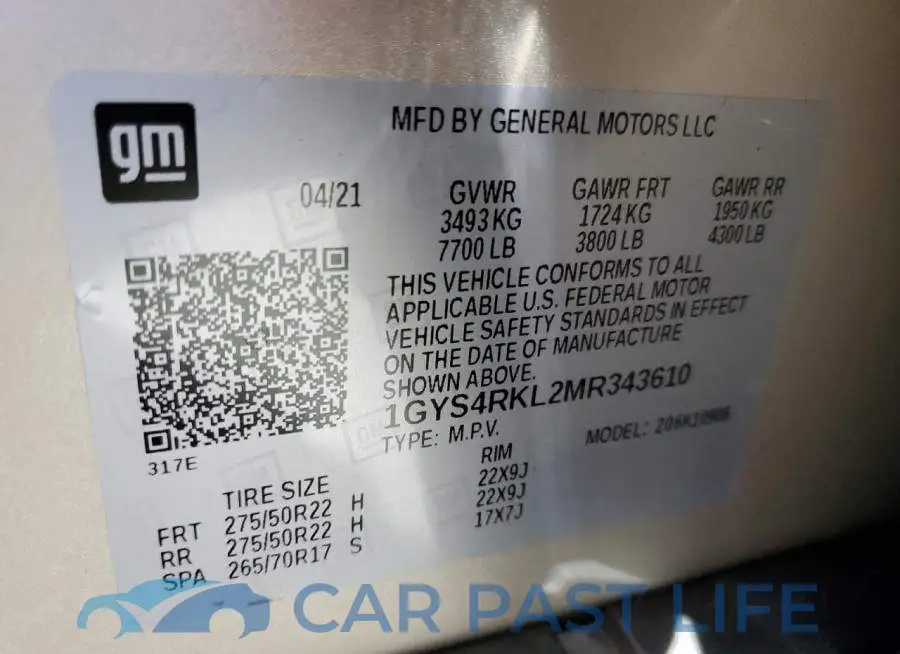 1GYS4RKL2MR343610# 14