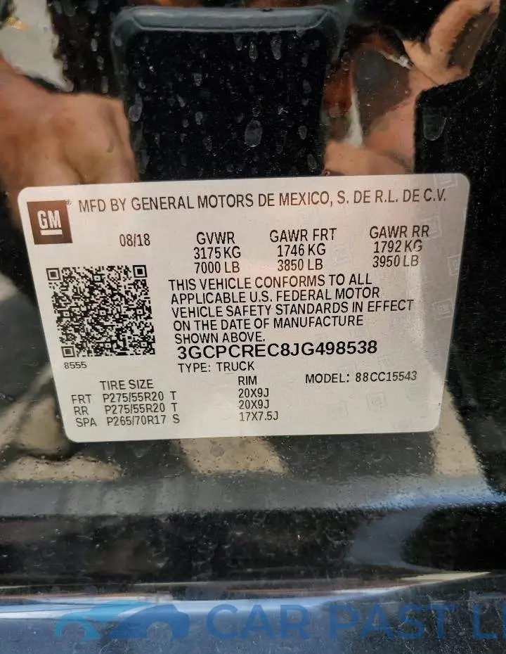 3GCPCREC8JG498538# 12