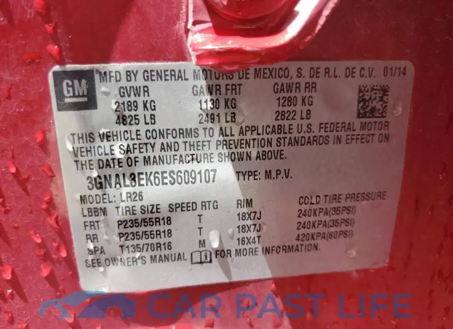 3GNAL3EK6ES609107# 13