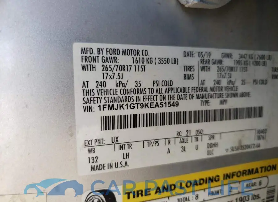 1FMJK1GT9KEA51549# 13