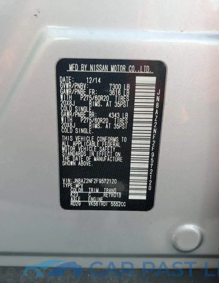 JN8AZ2NF2F9572120# 13