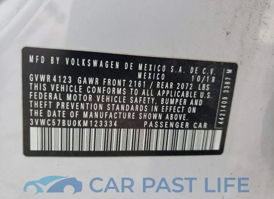 3VWC57BU0KM123334# 12