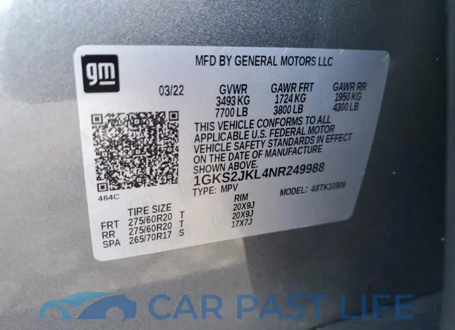 1GKS2JKL4NR249988# 13